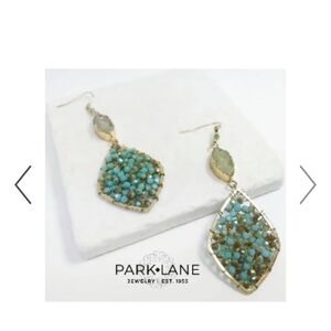 Park Lane Turquoise and Gold "Olive" Earrings